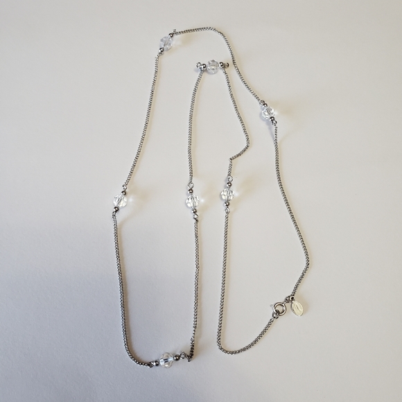 Avon Vintage Crystal Bead Station Necklace 30" - Picture 5 of 5